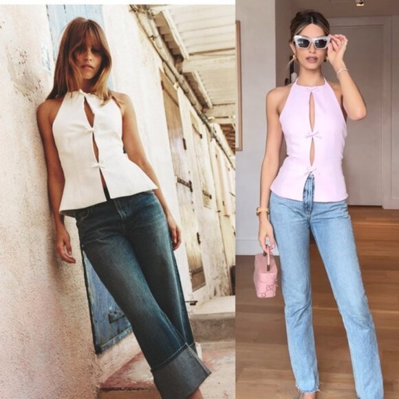 ZARA BOW HALTER TOP - Picture 4 of 9